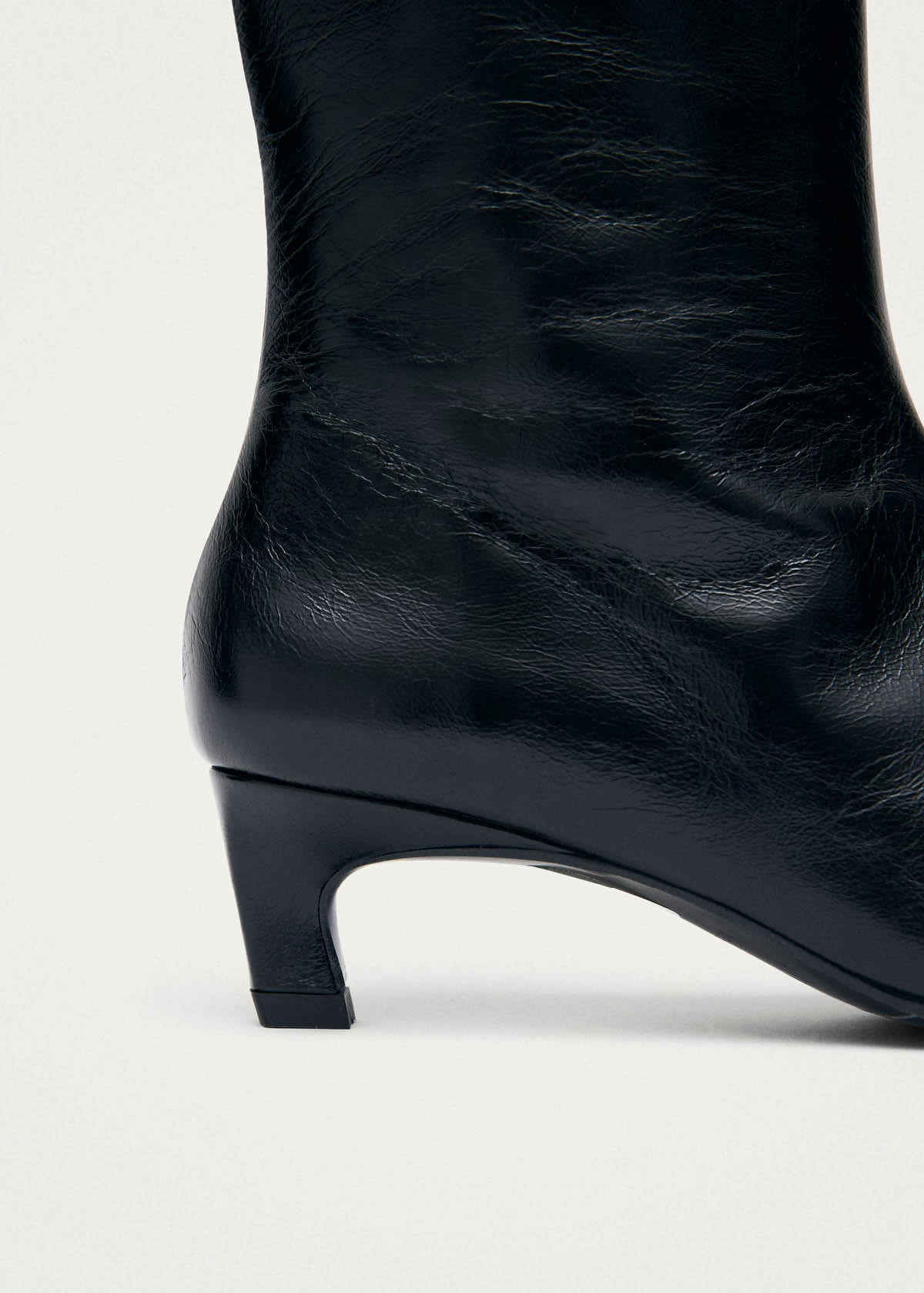 Ambar Rift Black Leather Ankle Boots