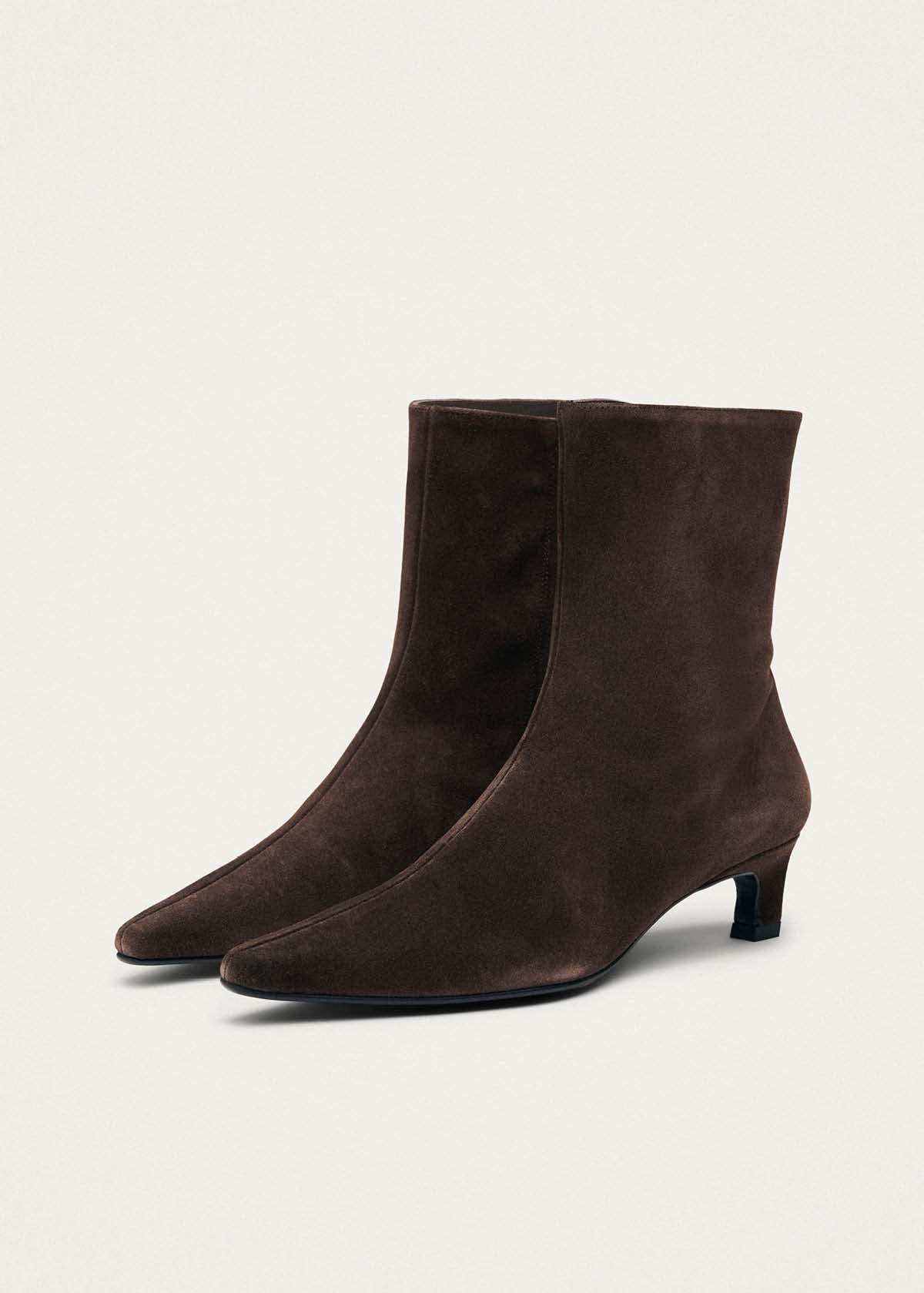 Ambar Suede Brown Leather Ankle Boots