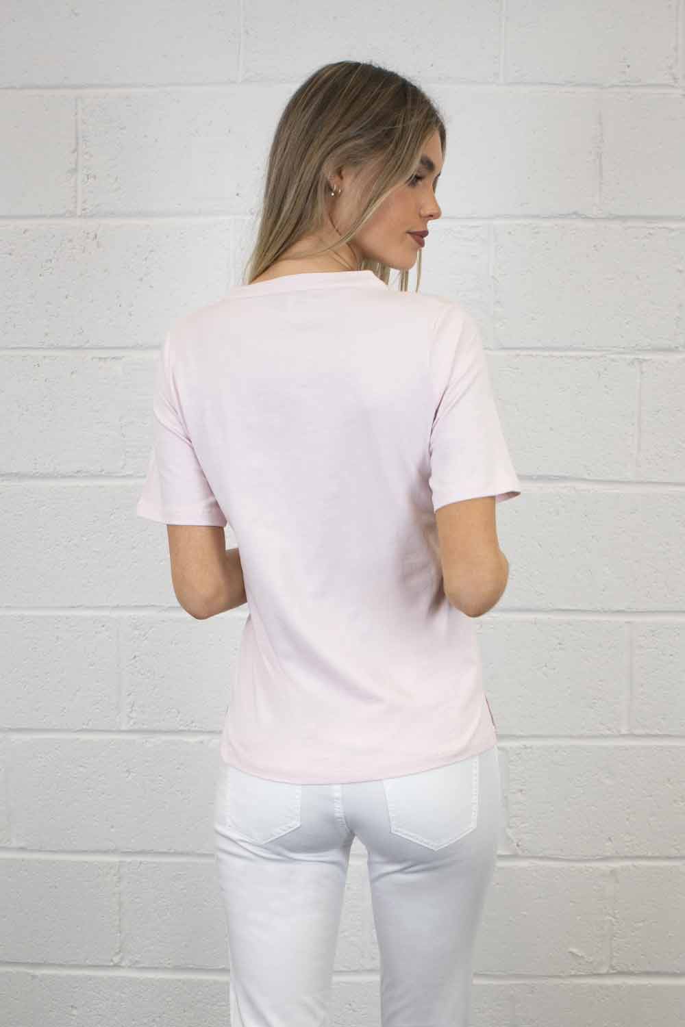 Bella Short Sleeve V Cotton Tee