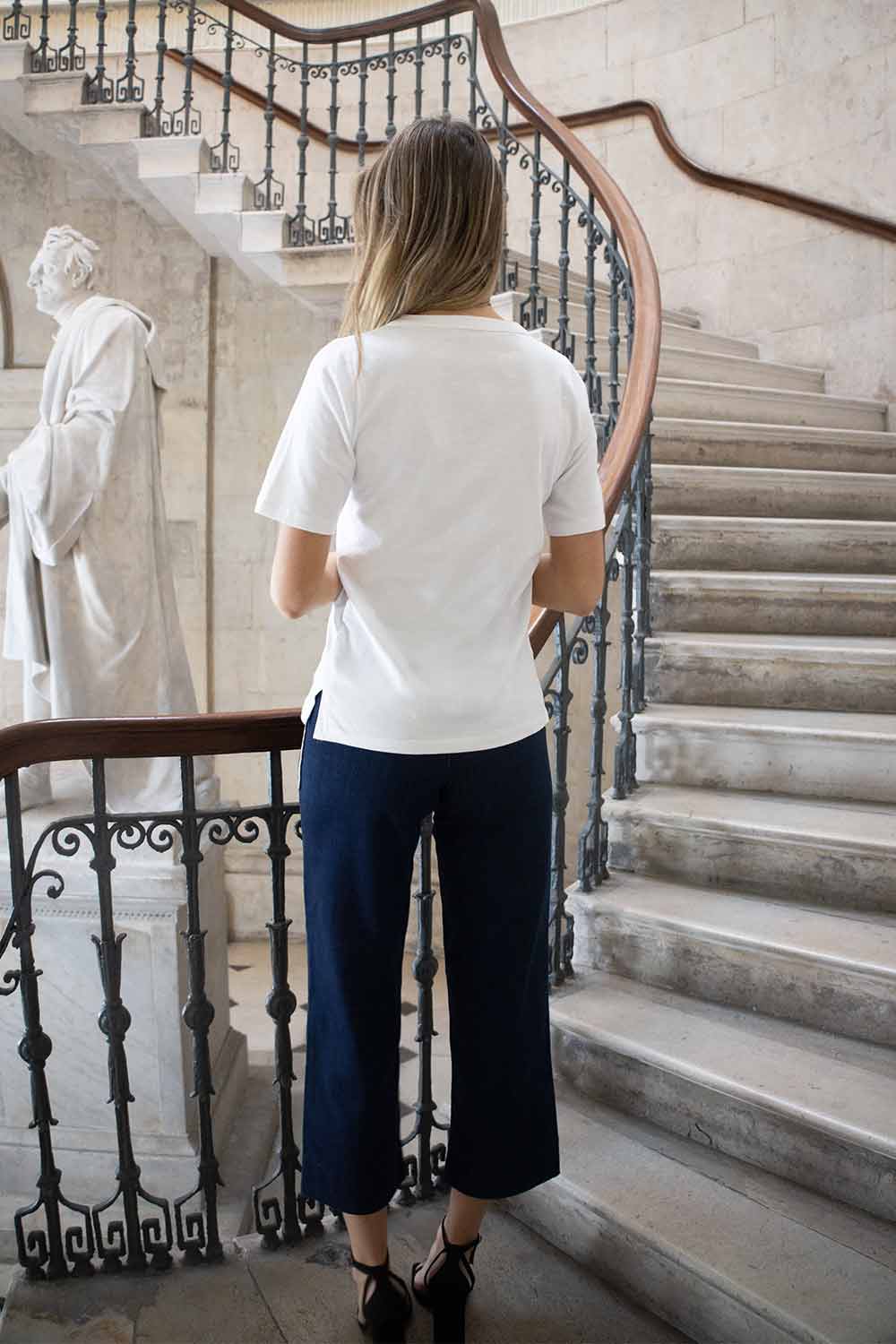 Bella Short Sleeve V Cotton Tee