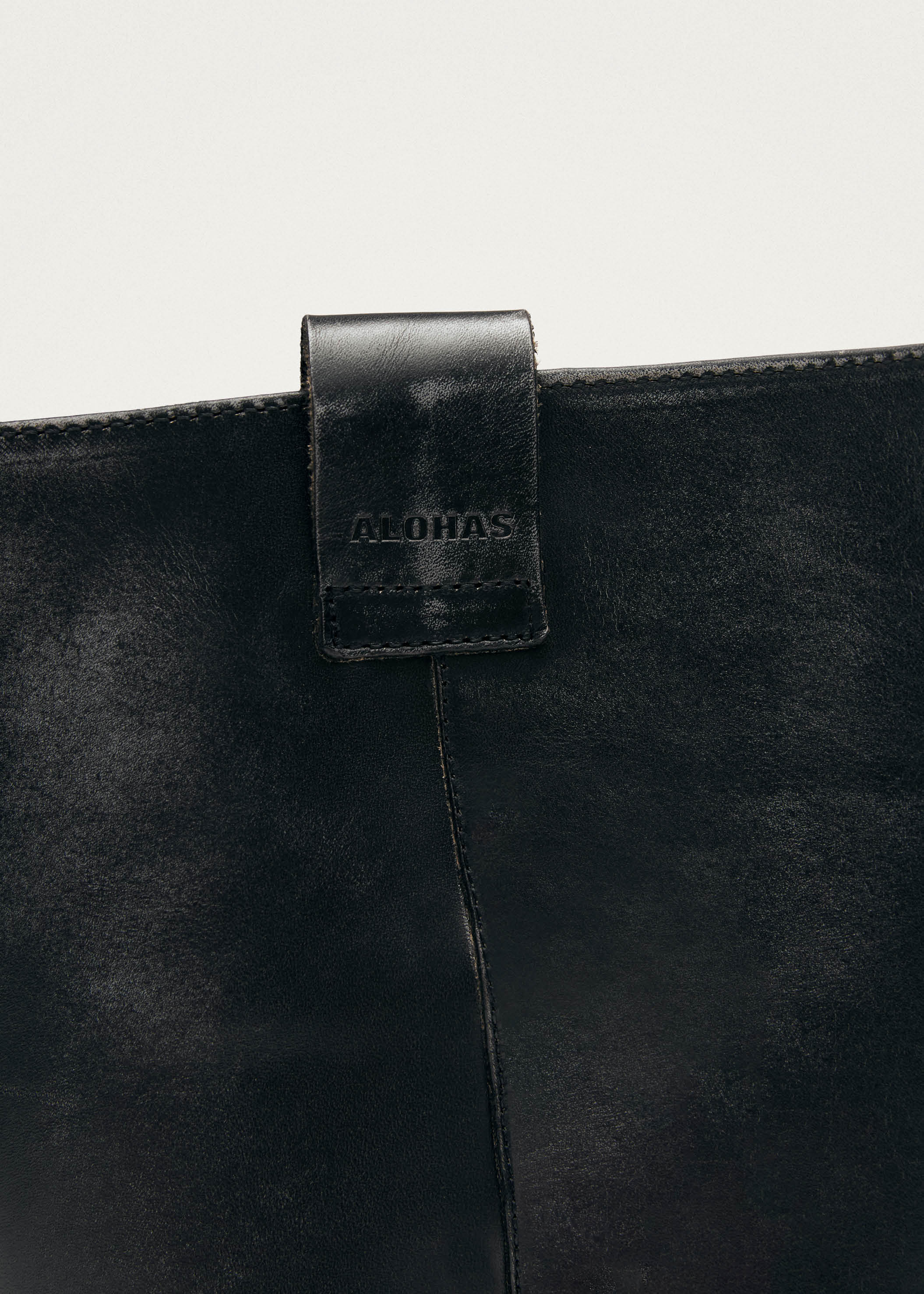 Sajan Vintage Effect Black Leather Boots